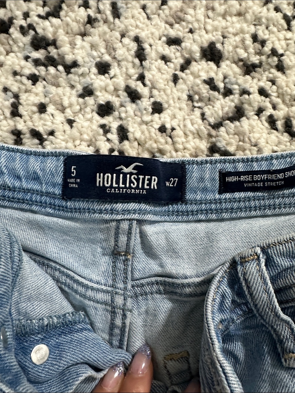 Hollister Light Wash Distressed Denim Jeans Y2K Vintage Aesthetic Size 5 -w27 - Picture 2 of 7